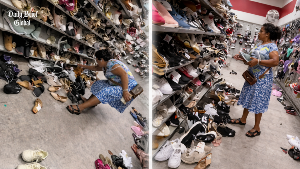 PEOPLE ARE WILD Woman Takes Shoes Off The Rack… Then Just Walks Away Like Nothing Happened